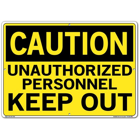 Vestil Aluminum Sign, 14-1/2" H, 20-1/2" W, Aluminum, Rectangle, English, SI-C-07-E-AL-080 SI-C-07-E-AL-080